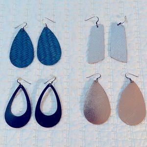 Set of 4 Nickel & Suede earrings. Excellent used condition.